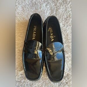 Prada Women's Glossy Black Loafers